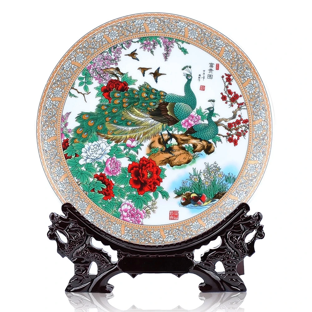 

Jingdezhen Ceramics Peacock Peony Flower Decoration
