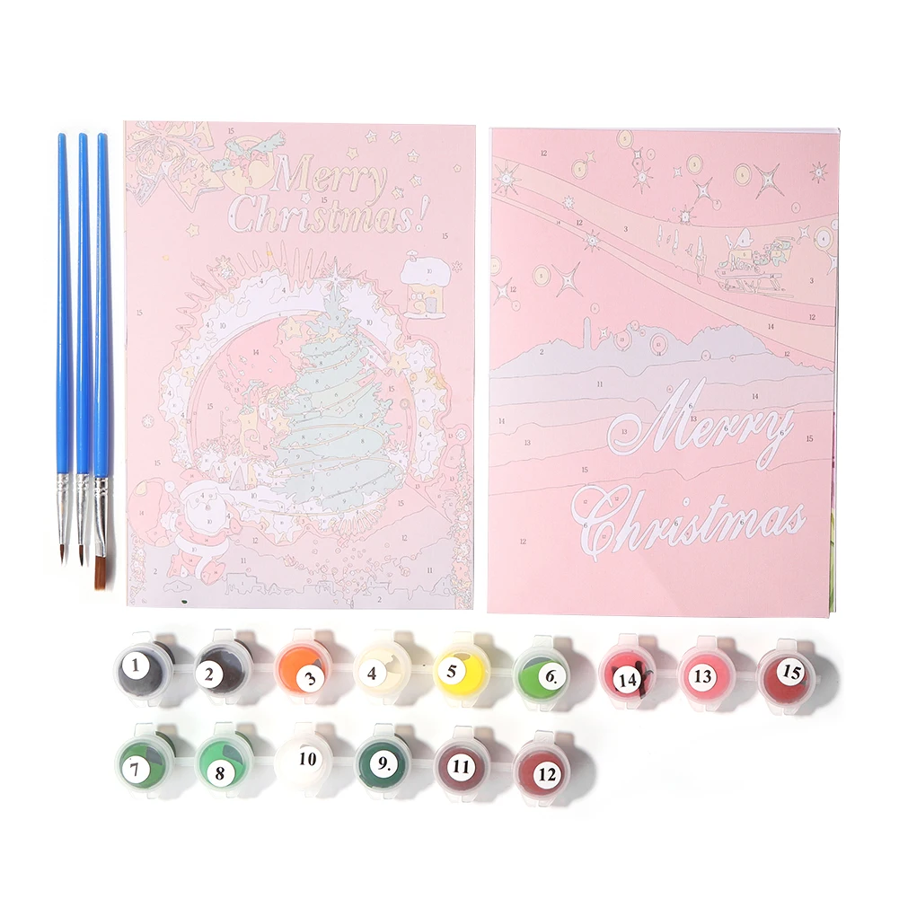 Рождественская серия открыток сделай сам Картина маслом поздравительная