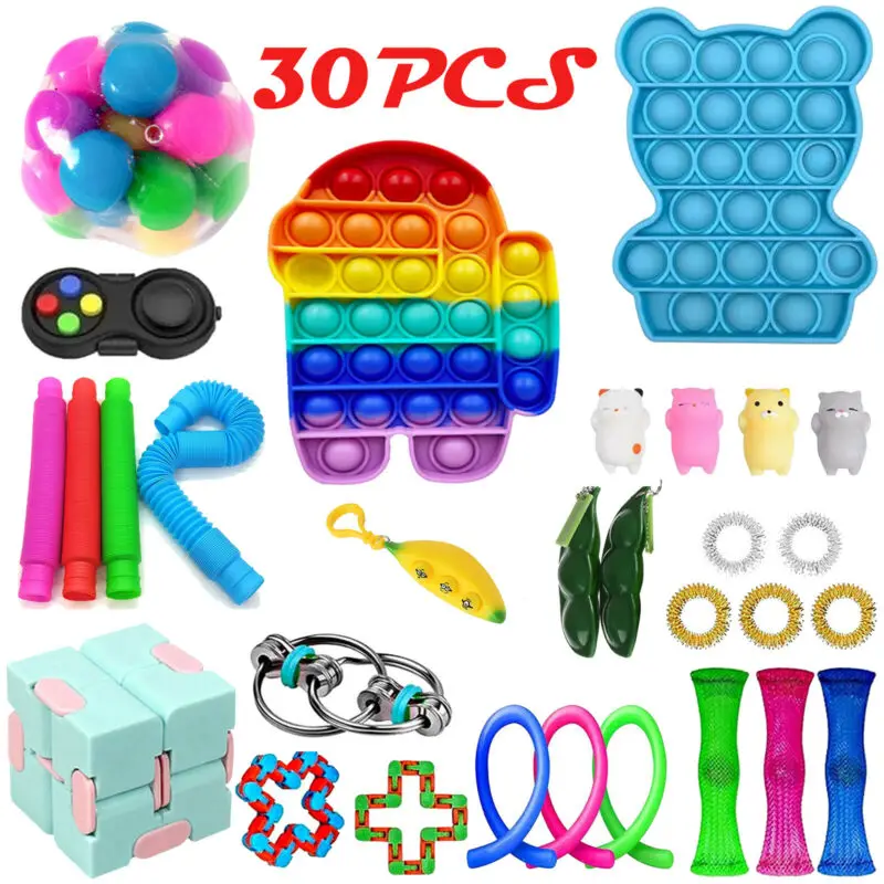 

30/20Pcs Pack Fidget Toy Set Sensory Tools Bundle Stress Relief Hand Kids Adult