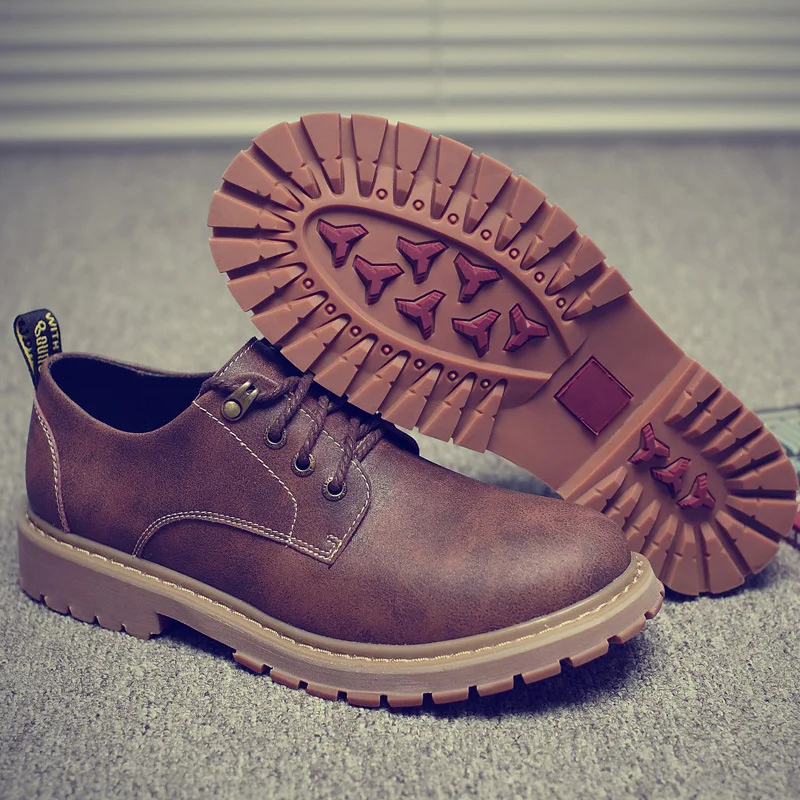 2020 Осенние новые кожаные мужские ботинки зимние высокие повседневные ботильоны