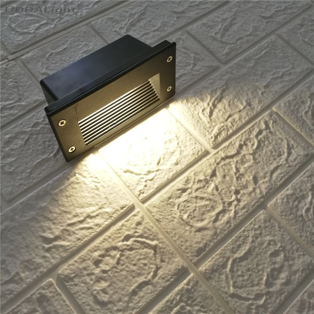 Уличный садовый настенный светильник 3 Вт Led шаг IP65 Al Встроенная лестница угловая