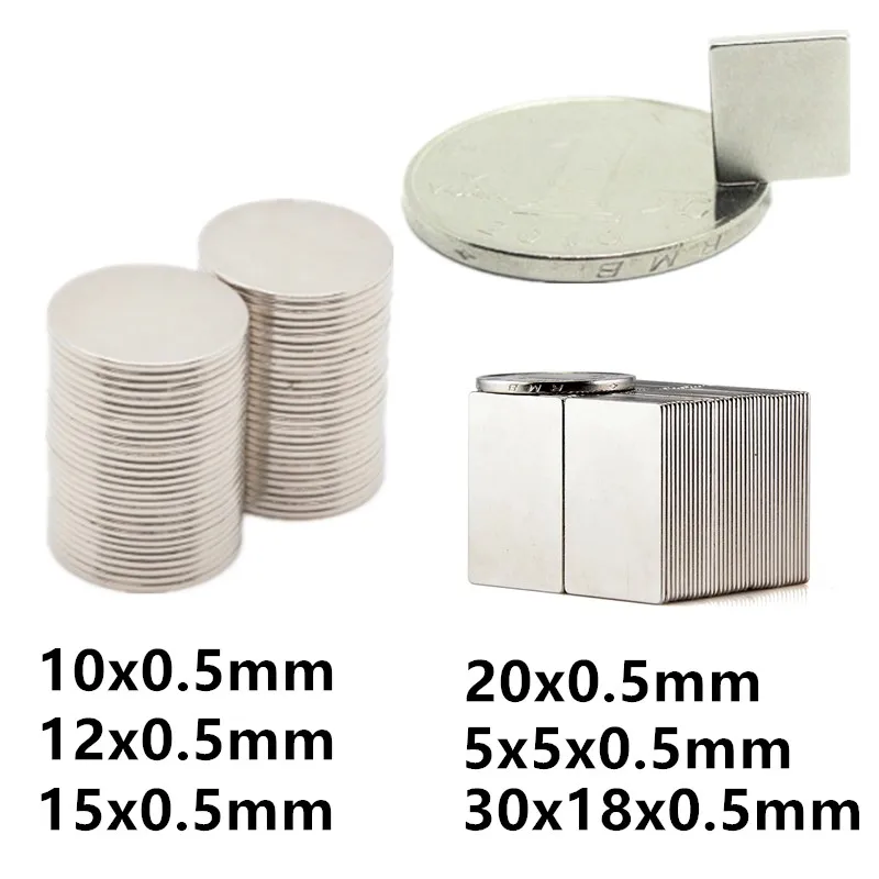 thin magnet	0.5 mm magnet sheet 10x0.5 12x0.5 15x0.5 20x0.5 30x18x0.5 5x5x0.5 mm Axial Magnets 10mm 12mm 20mm  tiny magnets