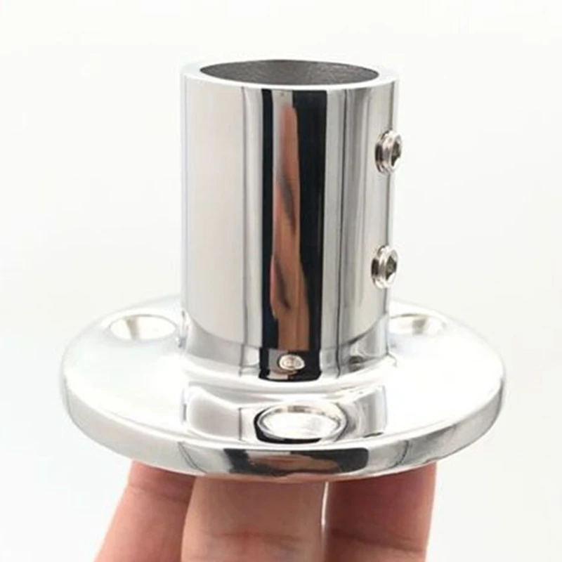 

2Pcs 316 Stainless Steel 90 Degree Marine Boat Hand Rail Fitting Round Stanchion Boating Tubes Base for Pipe 32 Dia