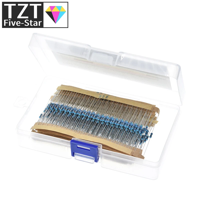 Комплект металлических пленочных резисторов 600 шт./лот 1/4 Вт набор 1% в