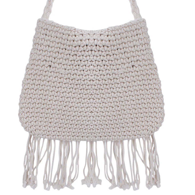 Ручная веревочная плетеная Сумка Вязаная Летняя Пляжная сумка из ротанга с