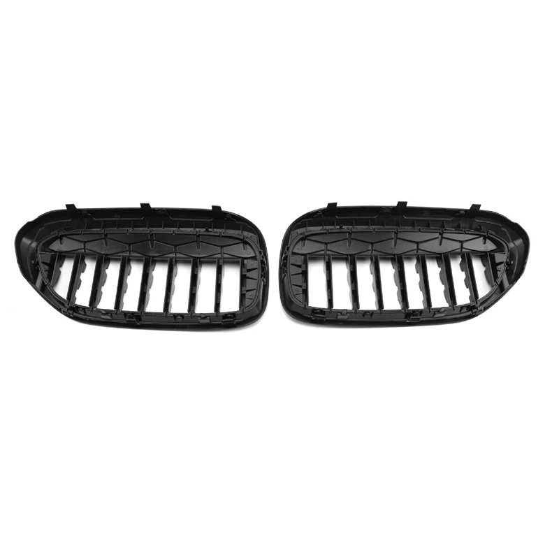

2Pcs Car Front Hood Kidney Grille Grill Mesh Gypsophila Black Racing Grills For-BMW G30 G38 525I 528I 530I 2018-2021