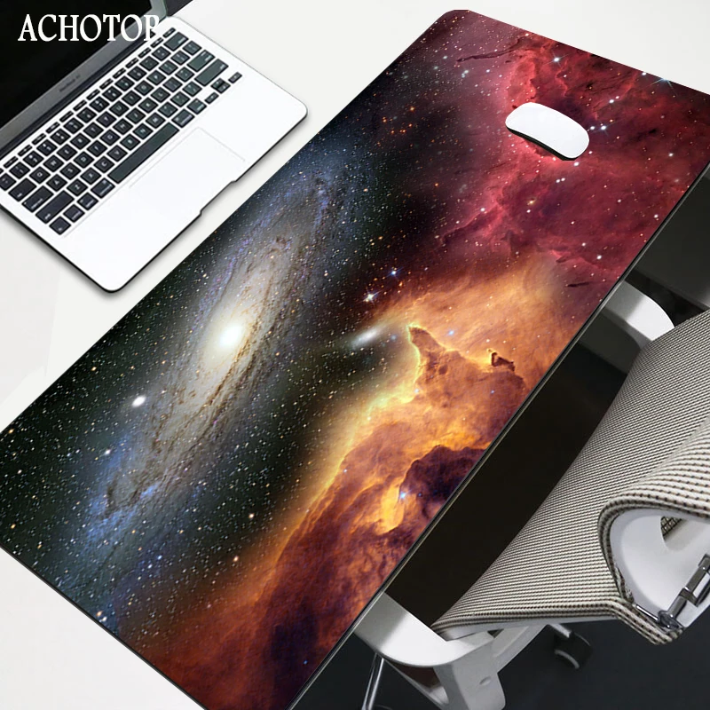 

Galaxy Gaming Mouse Pad Landscape Starry Sky Large Mousepad Gamer Computer Notebook Keyboard Desks Mat Mausepad 90x40cm Carpet