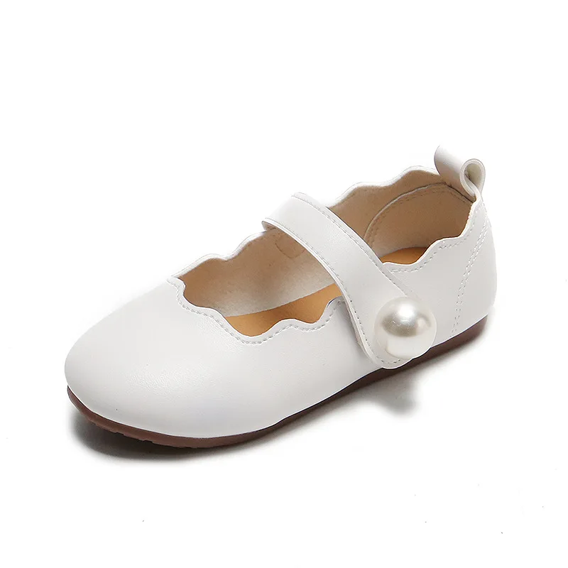 

Детские кожаные туфли, Новинка осени 2021, туфли принцессы с жемчугом и мягкой подошвой, детские черные туфли, туфли для танцев, красивые туфли...