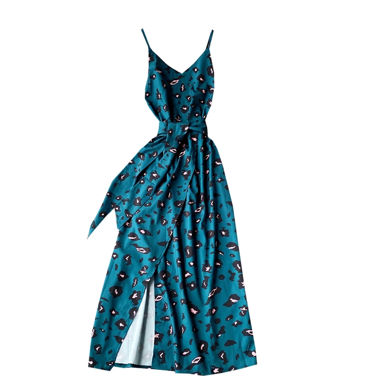 Женское пляжное платье-макси с V-образным вырезом и открытой спиной | Женская