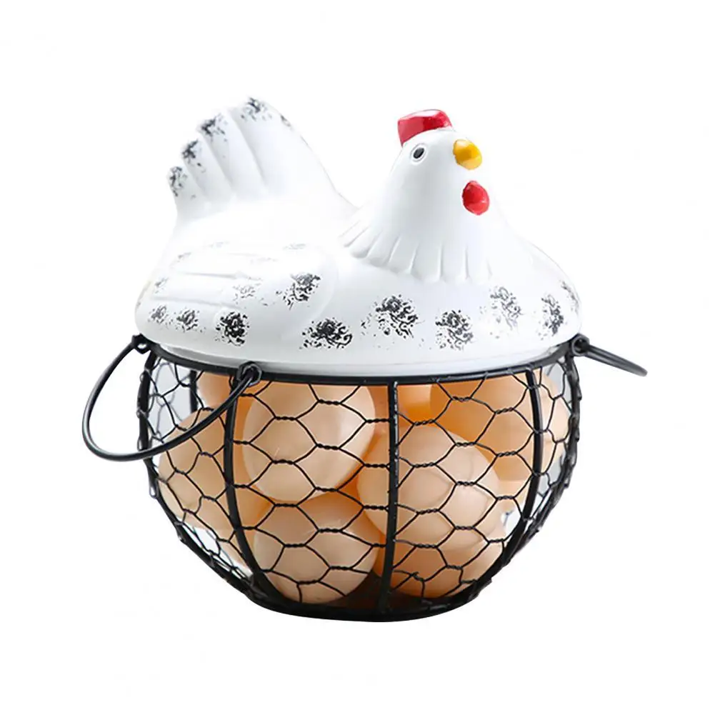 

Корзина для хранения яиц, декоративная железная противоскользящая корзина для хранения яиц в форме курицы, стандартные корзины
