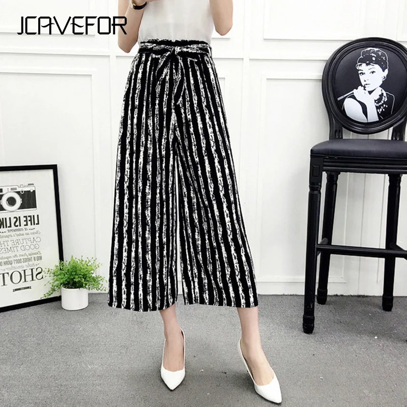 Новинка Женские широкие брюки с высокой талией Повседневные летние тонкие