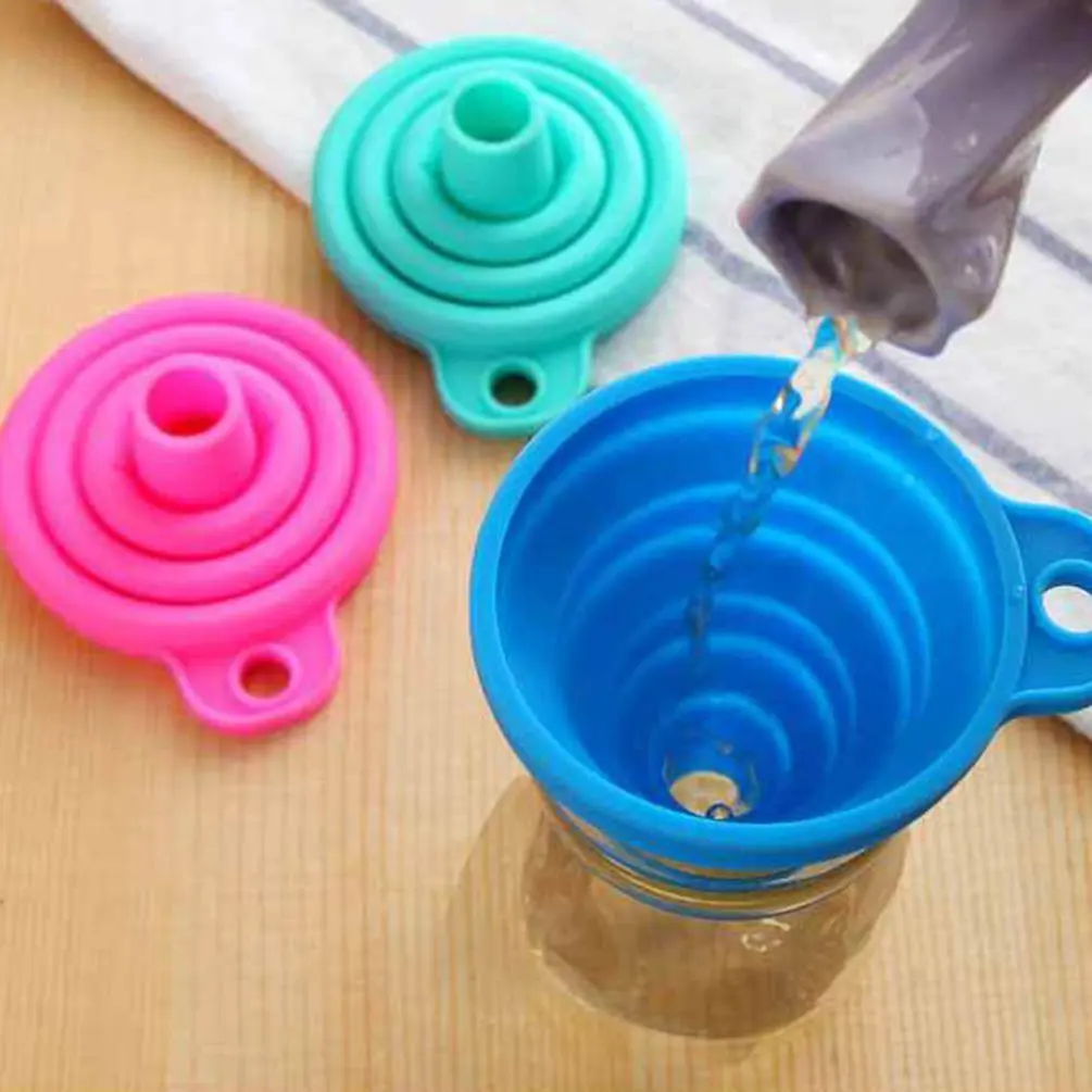 

Foldable Kitchen Funnel Silicone Telescopic Liquid Dispensing Mini Funnel Household Oil Bottle Funnel Reusable Kitchen Tools