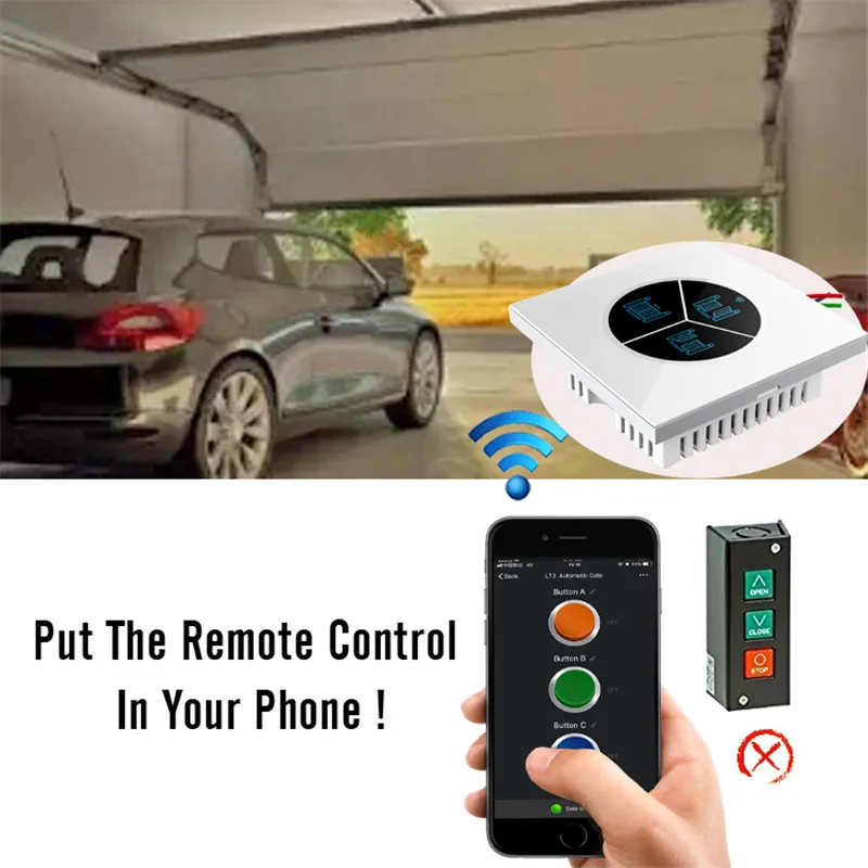 Timethinker WiFi переключатель Garag двери автомобиля гаража автоматический контроль