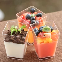 50pcs high quality reusable dessert cups 165ml transparent yogurt cup packaging pudding jelly ice cream plastic cups with lids
