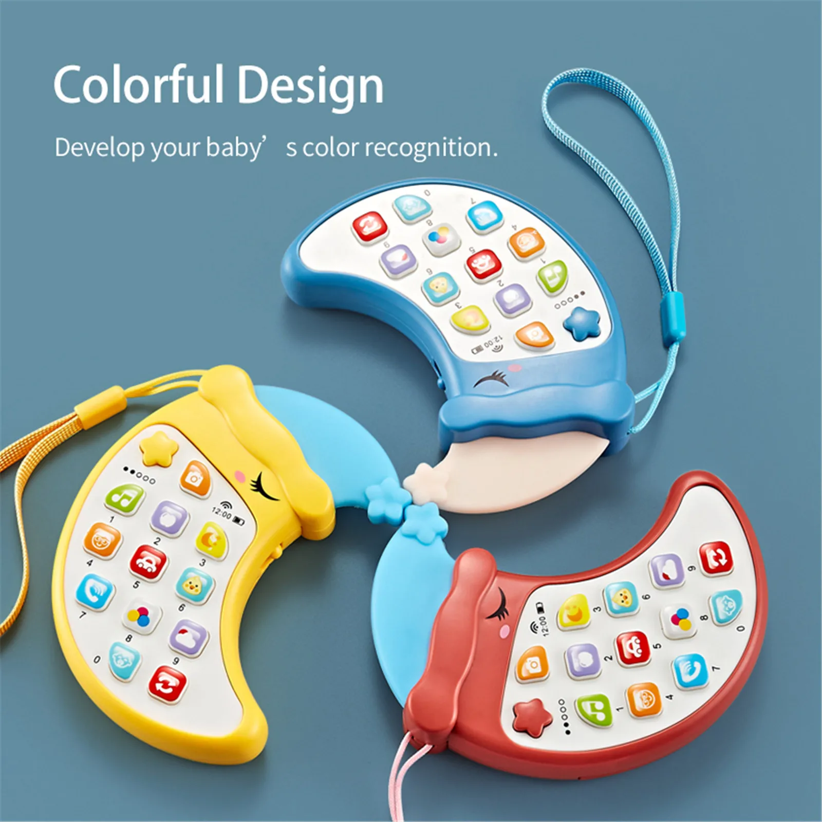 

Children's Intelligent Light Music Cartoon Moon Telephone Early Education Toy Early Education Smart Light Music Phone