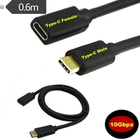 gold plated usb type c extension cable male to female usb c extender cord usb 3 1 type c fast charging data sync compatible