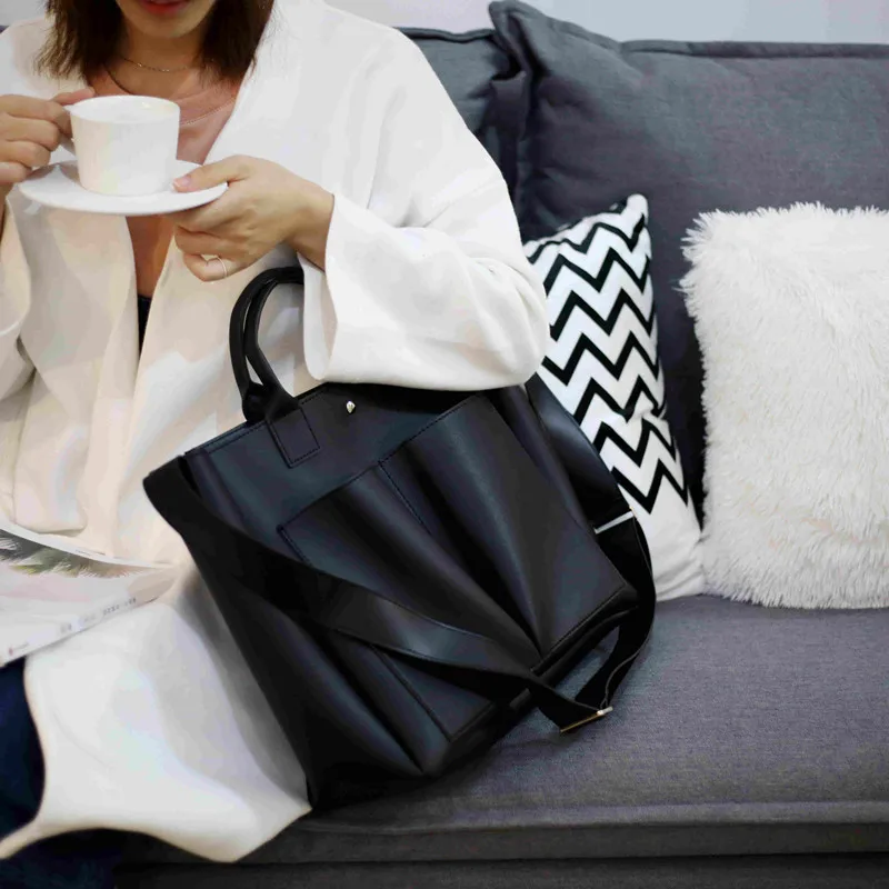 

2020 New Pu Leather Laptop Bag Simple Handbags Famous Brands Women Shoulder Bag Casual Big Tote Vintage Ladies Crossbody Bags