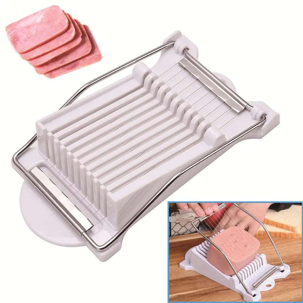 

Stainless Steel Lunch Meat Slicer Ham Slicer Fruit Slicer Egg Cut Divider Kitchen Gadgets Steel Wire Cutting Tool