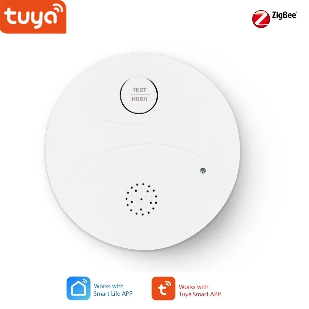 Датчик дыма для умного дома Tuya датчик Zigbee уведомление о звонке в приложение