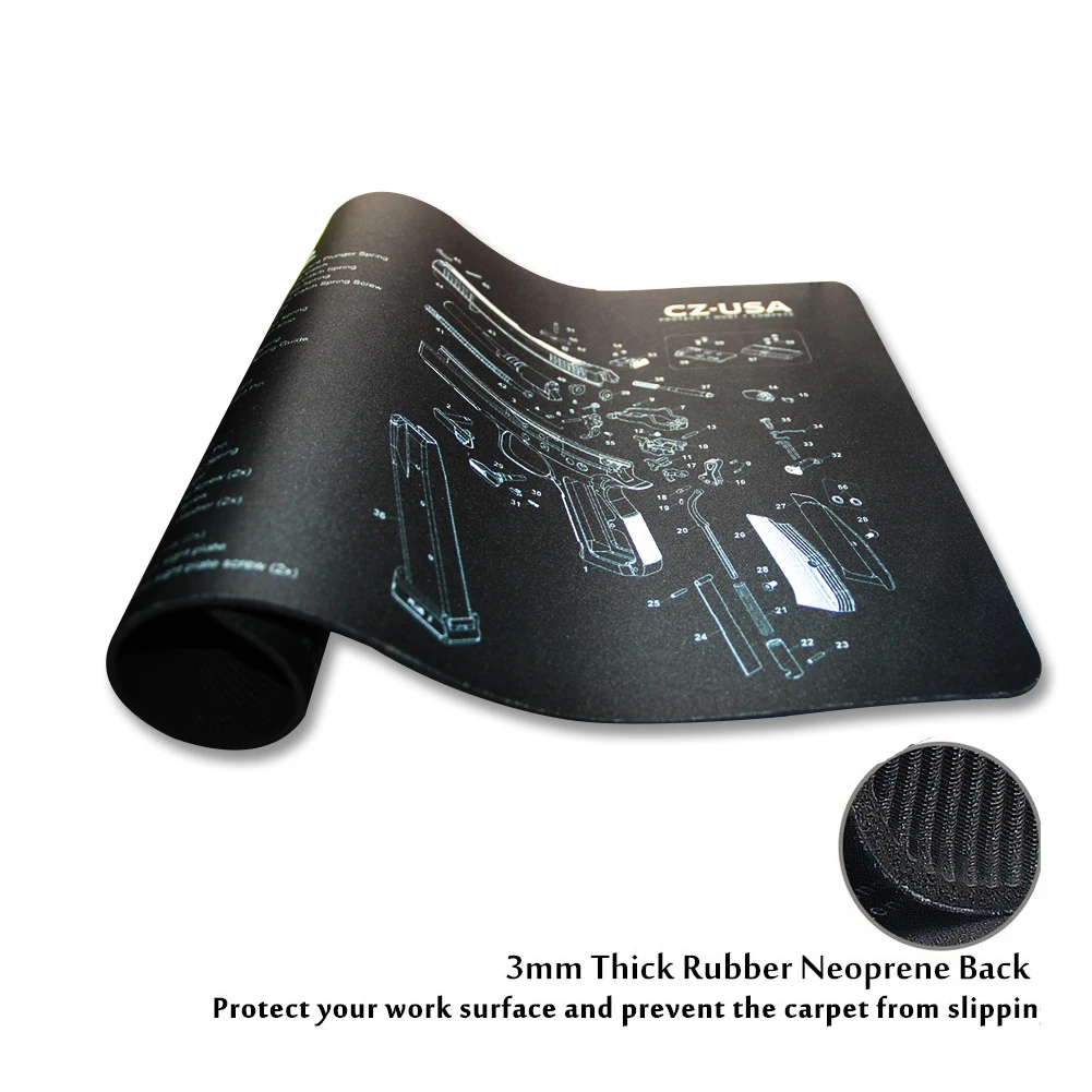 Gun Cleaning Rubber Mat 17&quotx11" Waterproof Non-Slip Clean with Parts Diagram and Instructions Armorers Bench HT37-0082 | Спорт и
