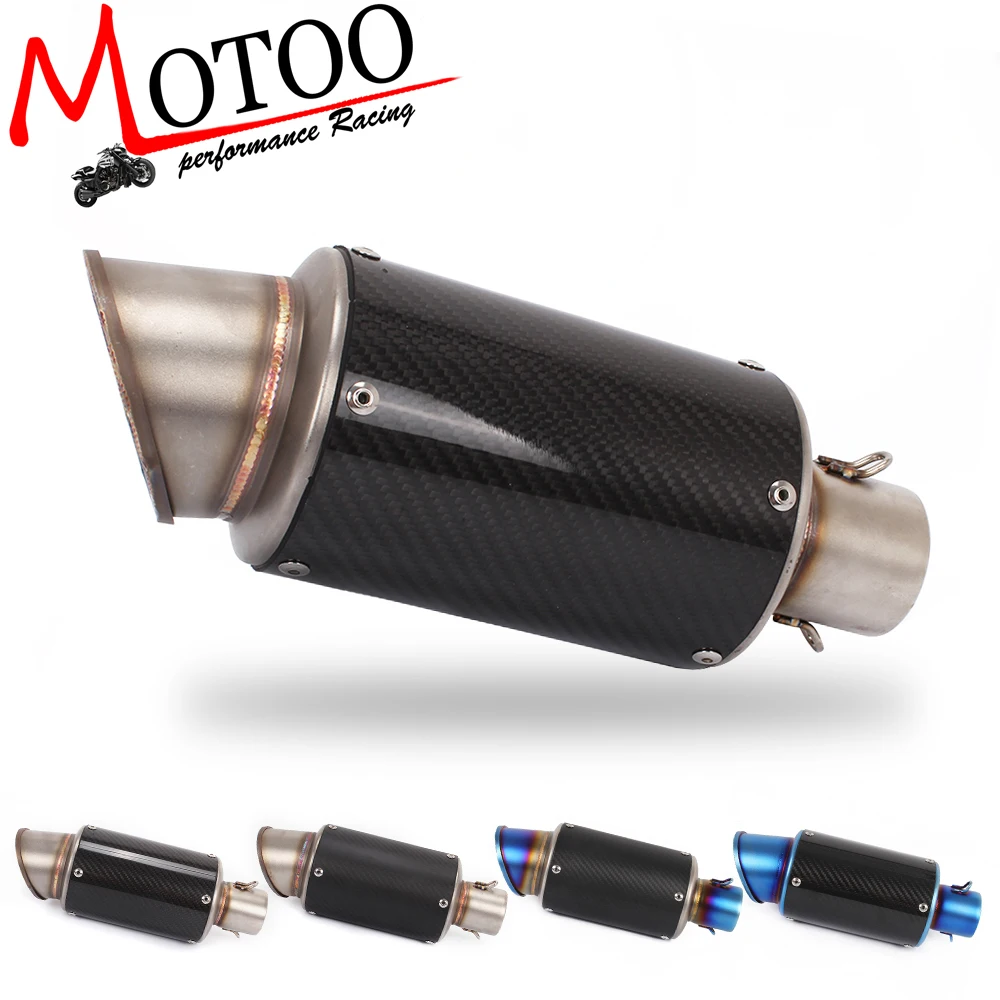 

Motoo -New Motorcycle Exhaust 36-51mm Muffler Pipe Carbon Fiber For Many Motorcycle