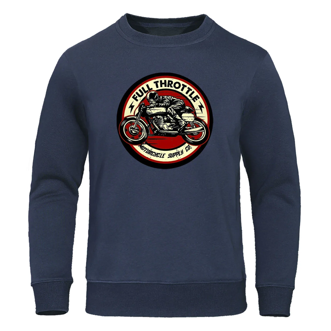 

Full Throttle Cafe Racer Rockabilly Biker Pullover Fleece Warm Mens Hoodies Hip Hop Streetwear Autumn Winter Men Sweatshirts