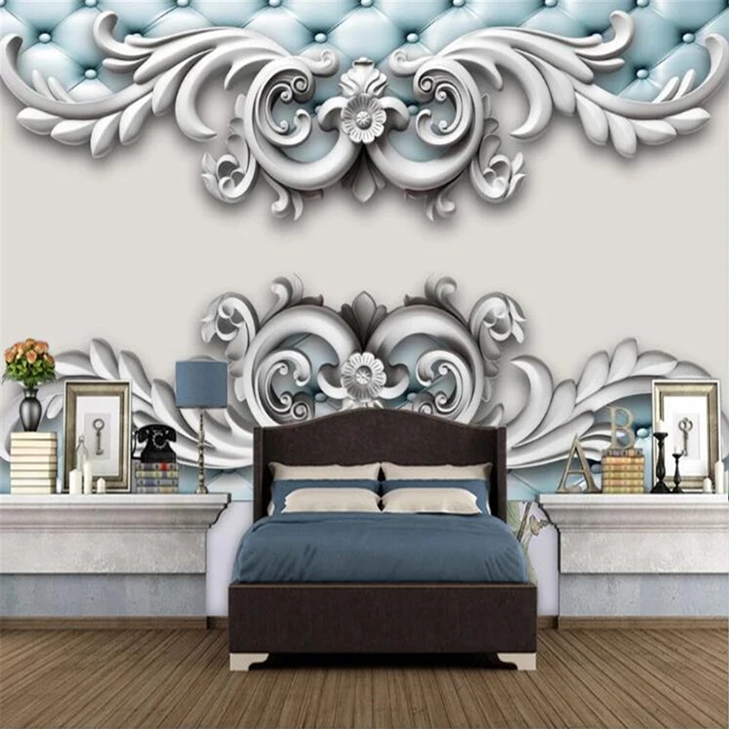 Настенные 3D-обои на заказ в Европейском стиле рельефный гипсовый узор роскошный