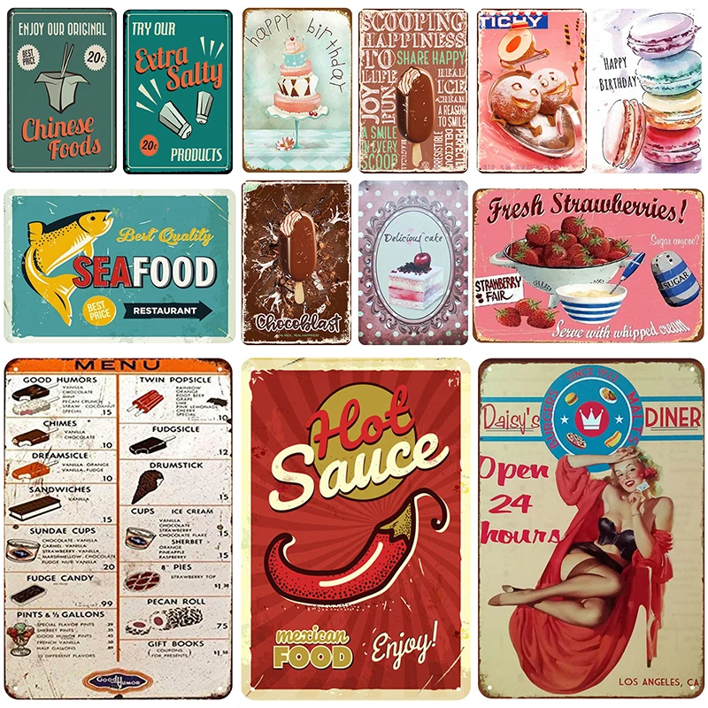 

Shabby Metal Tin Signs Hot Sauce Plaque Wall Art Iron Painting Pub Plaque Metal Club Bar Decor Restaurant Art Poster 20x30cm