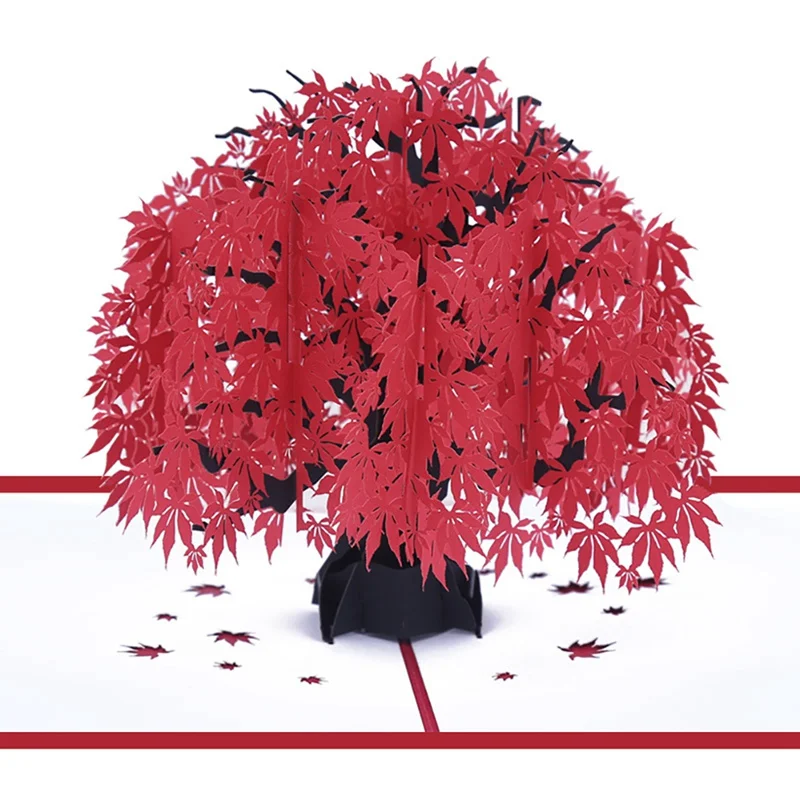 

Red Maple Leaf Card Birthday Card Holiday Anniversary Greeting Card Invitation Card Wedding Invitations Card Postcard