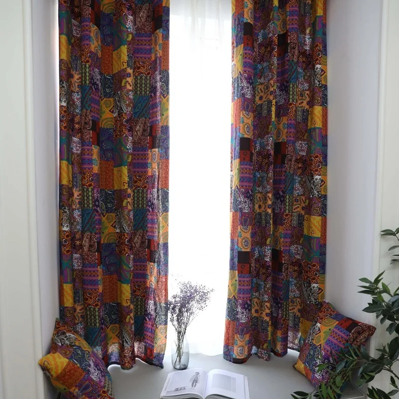 Современные занавески 140*215 см готовые богемные ретро в этническом стиле для