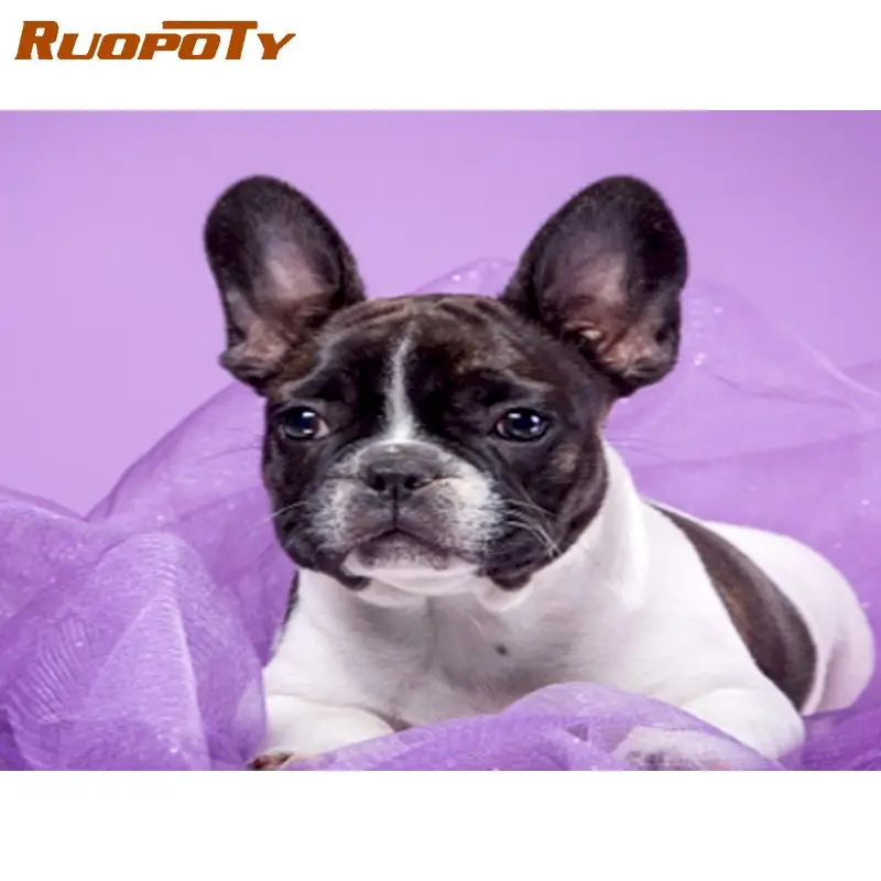 

RUOPOTY Full Square Diamond Painting Dog Kids 5D DIY Diamond Embroidery Animals Craft Kit Diamond Mosaic Art Home Decorations