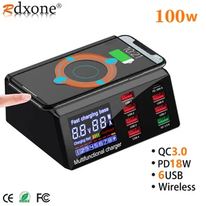 100w multi usb charger quick charge for xiaomi samsung pd fast charger charging station usb adapter wireless chargers for iphone free global shipping