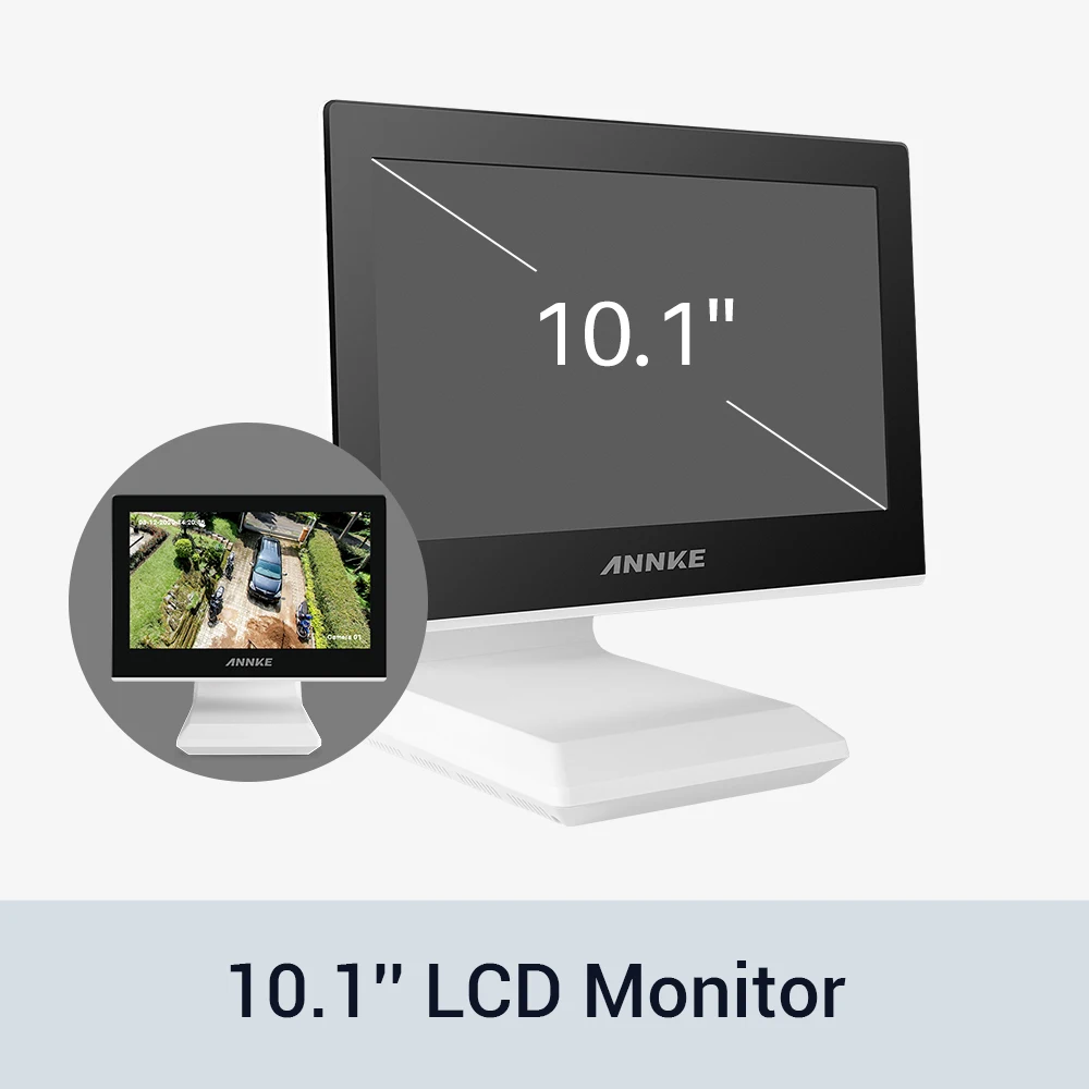 Беспроводная система видеонаблюдения ANNKE 4CH FHD 1080P NVR с 10 1-дюймовым ЖК-монитором 4