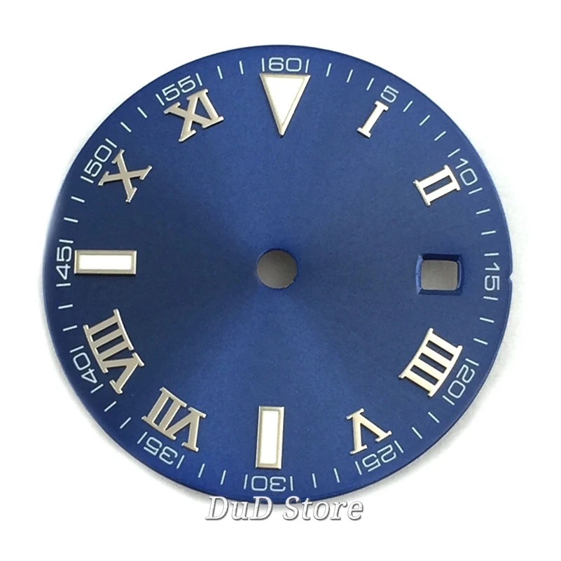 

Bliger sterile 29.2mm blue luminous watch dial fit ETA 2824/2836 Mingzhu DG 2813/3804 Miyota 8205/8215/821A/82 series movement