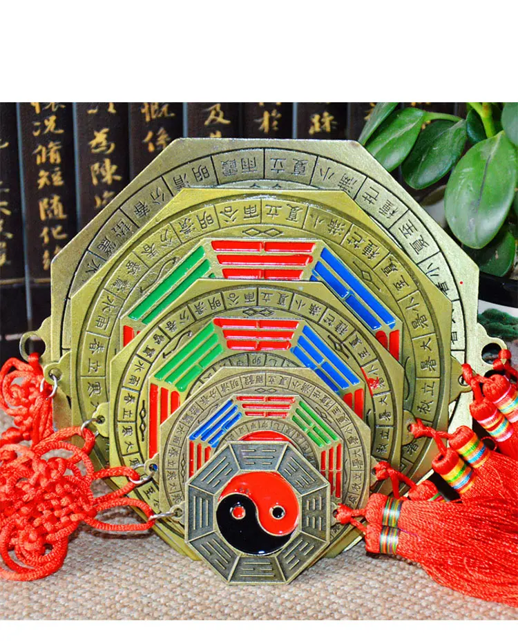 Счастливая китайского зодиака узел Feng Shui тайцзи Багуа фэншуй зеркало даосский талисман энергии декоративное украшение предмет интерьера 24 дроссель