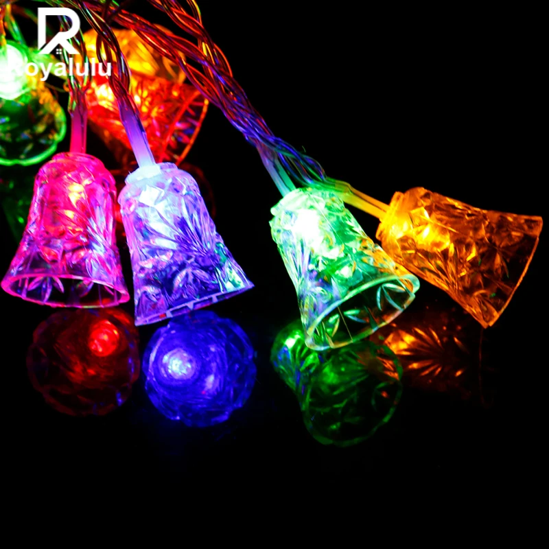 

Royalulu 20/30/50 Bells Led String Multicolor Light With Battery Festival Lantern Party Family Birthday Christmas Decoration