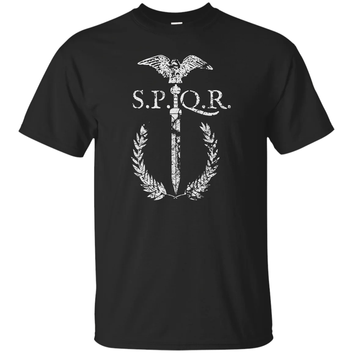 

SPQR Roman Gladius Eagle Rome Empire Wreath Sword Legion Gladiator Emblem TShirt