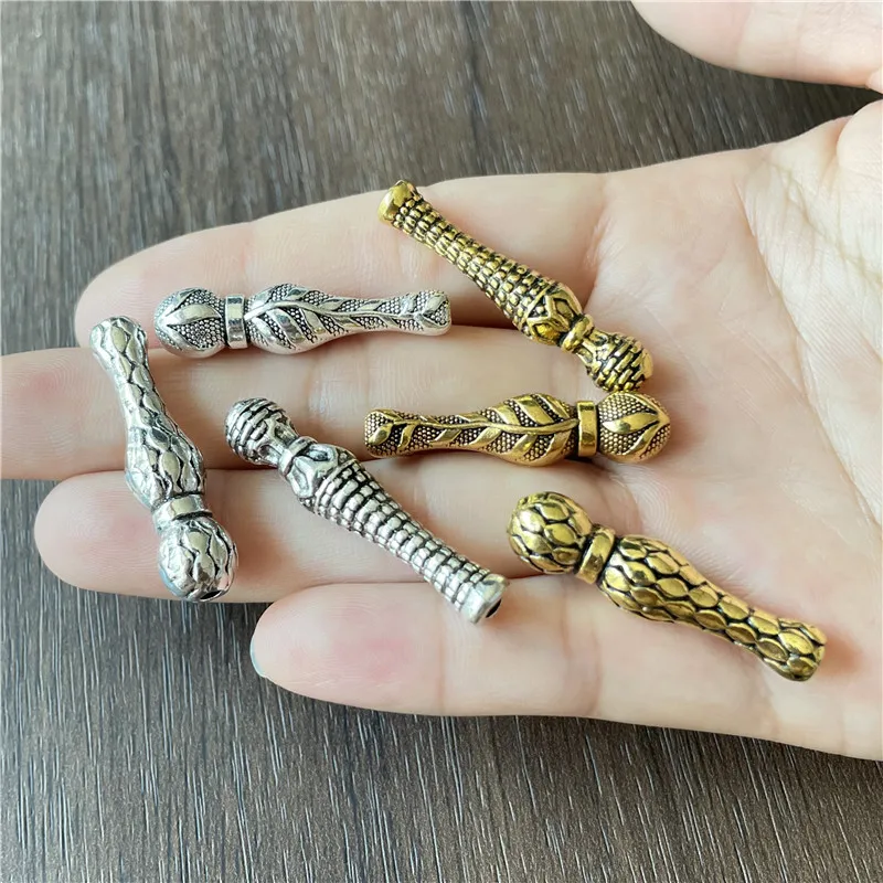 10pcs Rod-Shaped Rosary Pendant Connector Jewelry Making DIY Handmade Prayer Beads Bracelet Necklace For Metal Tassel Accessorie