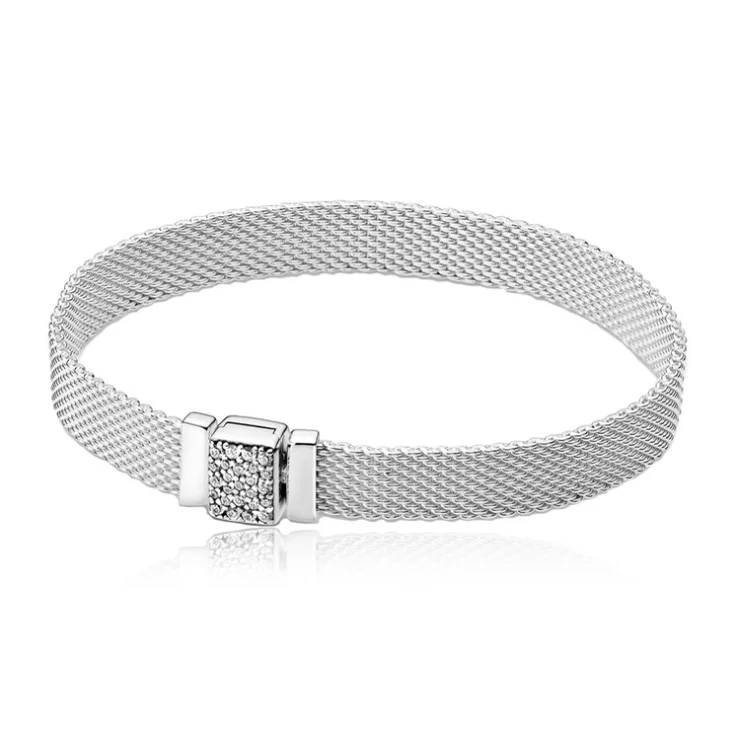 

925 Sterling Silver Reflexions Multi Snake Chain pandora Bracelet Bangle Fit Women Bead Charm Jewelry