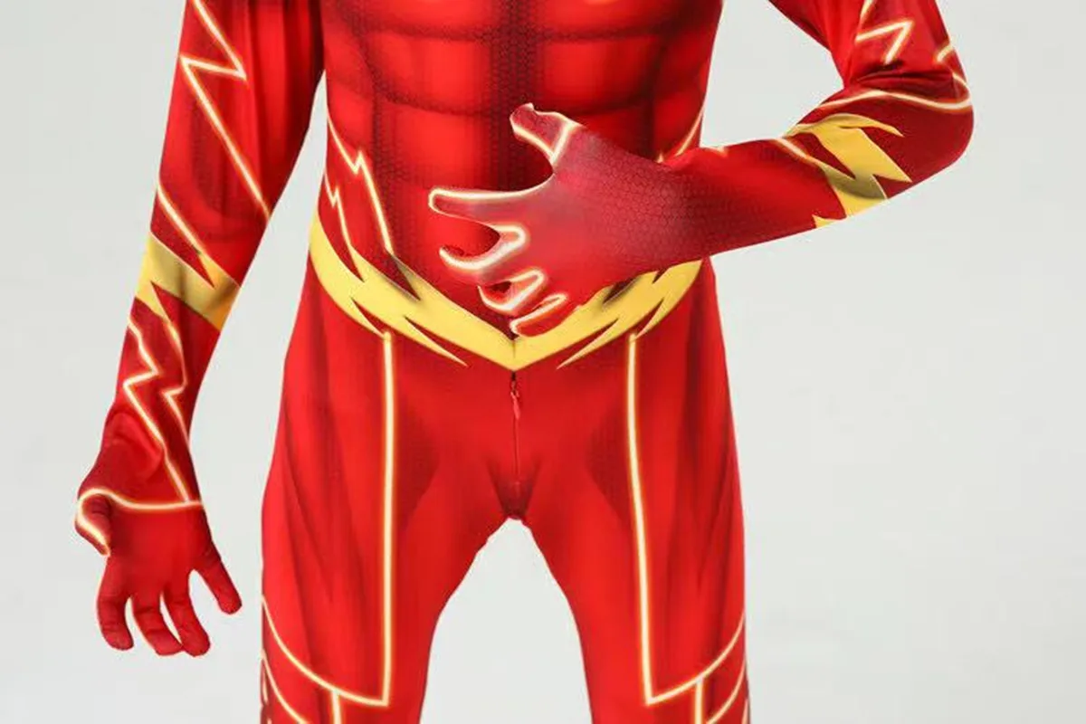 Новый костюм Хэллоуин для детей красный Зентаи мальчик вечеринка показывает платье супергероя флэш косплей взрослый рождественский подарок на день рождения.