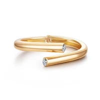 ornapeadia 2021 new popular alloy bracelet for women minimalist geometric glossy bracelet gold plated crystal line