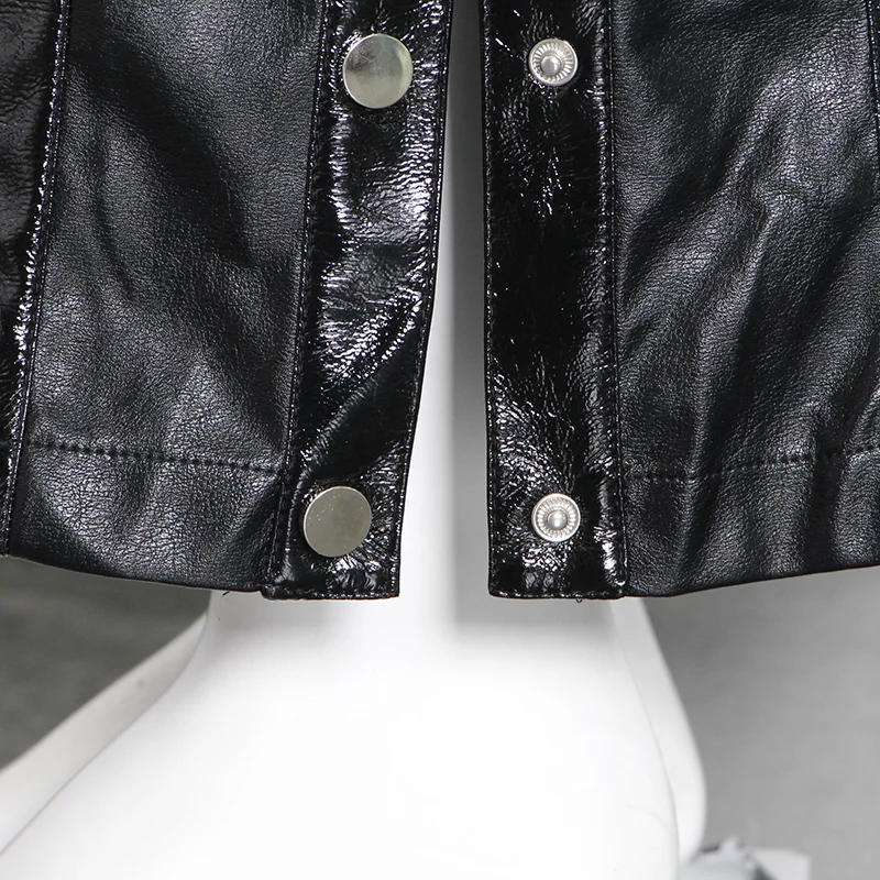 

TWOTWINSTYLE Casual Loose Leather Pants For Women High Waist Large Size Black Wide Leg Trousers Female 2020 Fall Fashion New