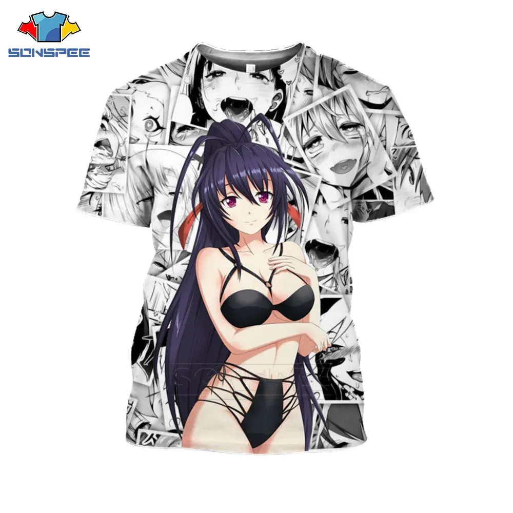 Футболка для старшей школы DxD с аниме модная 3D печать Himejima Akeno женская и Мужская