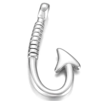 stainless steel fishhook polished bracelet hook connector closure necklace pendant hole 4mm diy accessories jewelry making