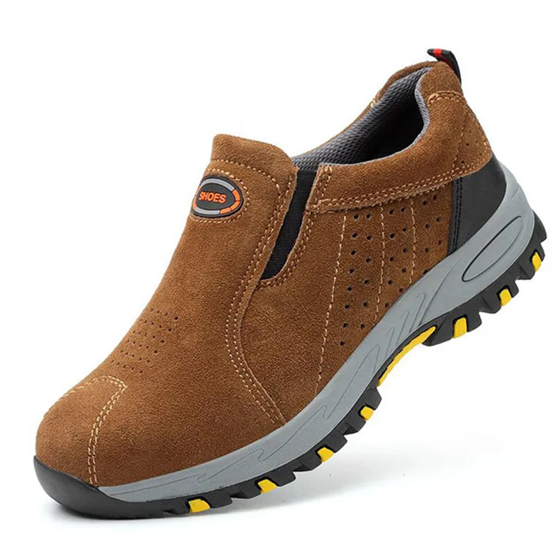 Мужские защитные рабочие ботинки со стальным носком легкие дышащие Нескользящие