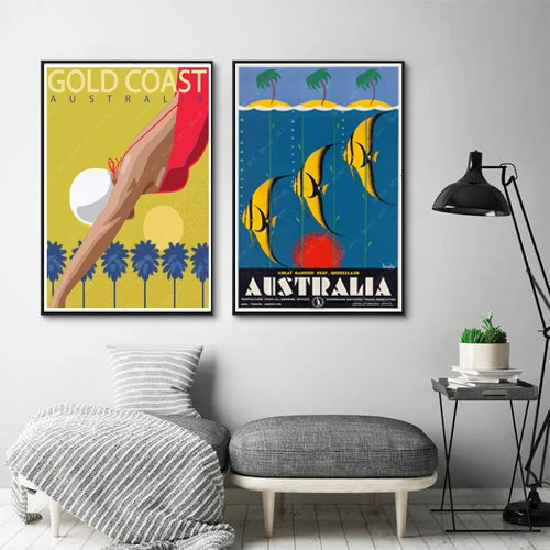 Австралия Голд Кост Квинсленд большой барьер постер рифа холст картина плакат из