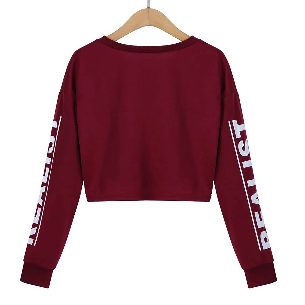 Свитшот-футболка женский сексуальный укороченный топ Модный мягкий и удобный