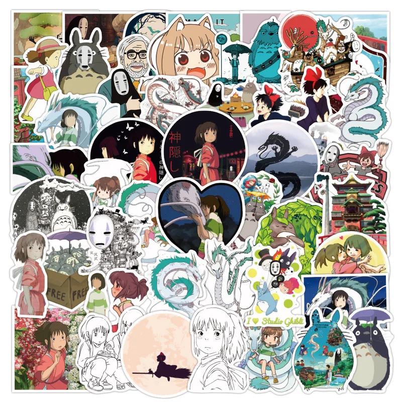 

10/50pcs Miyazaki Hayao Anime Stickers Moving Castle Spirited Away Cartoon Stickers for Bike Laptop Book Luggage Kids Toys
