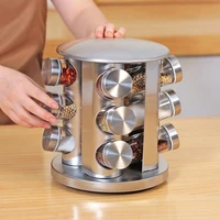 stainless steel spice rack countertop spice tower round rotating spice rack storage box for seasoning dried herbs w12 spice pot