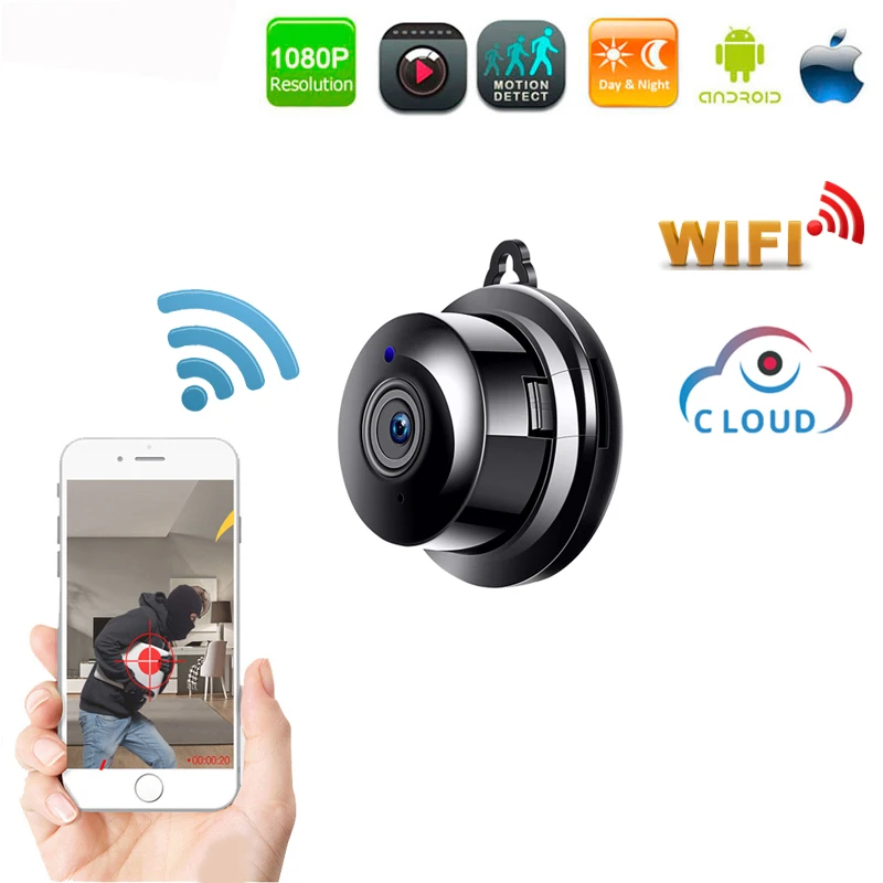 HD 1080P Wi Fi мини камера беспроводная МП IP Облачное хранилище инфракрасное ночное